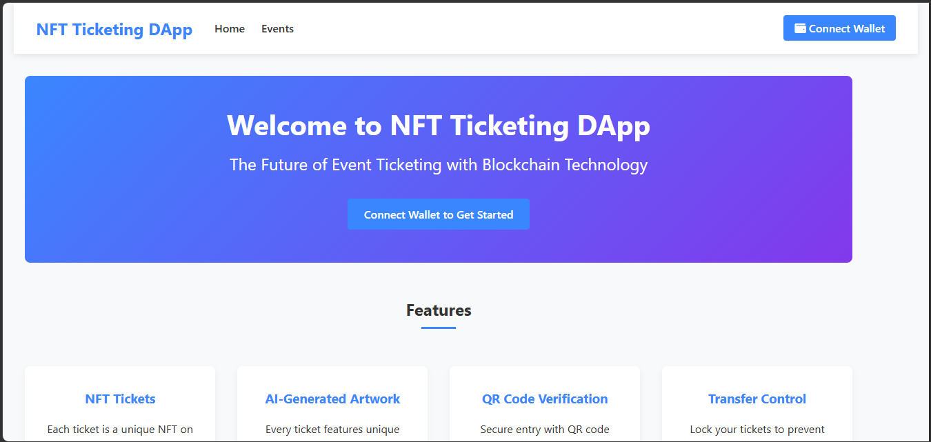 Decentralized Event Ticketing System screenshot 1